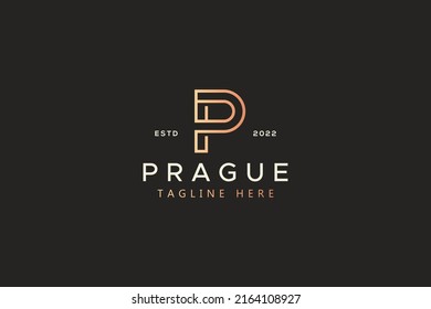 Premium Monogram Letter P Logo Business and Company. Classic Luxury Style Outline Brand Identity.
