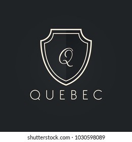 Premium monogram letter Q initials ornate signature logotype. Elegant crest logo icon vector design. Luxury shield sign Logo template