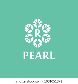 Premium monogram letter R initials logo. Universal symbol icon vector design. Luxury abc leaf logotype.