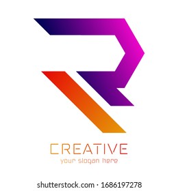 Logotipo de las iniciales R de la letra monograma Premium. Diseño vectorial de icono de símbolo universal.