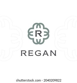 Premium monogram letter R initials logo. Universal symbol icon design. Luxury abc ornament logotype.