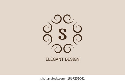 Premium monogram with the letter S. Logo with the initial. Universal symbol icon vector design.