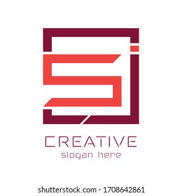 Premium-Monogramm-Buchstaben SJ-Initialen mit quadratischer Symbol-Logo-Vektorillustration. Universelles Symbol-Vektorillustration-Design