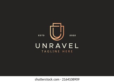 Premium Monogram Letter U Logo Business and Company. Classic Luxury Style Outline Brand Identity.