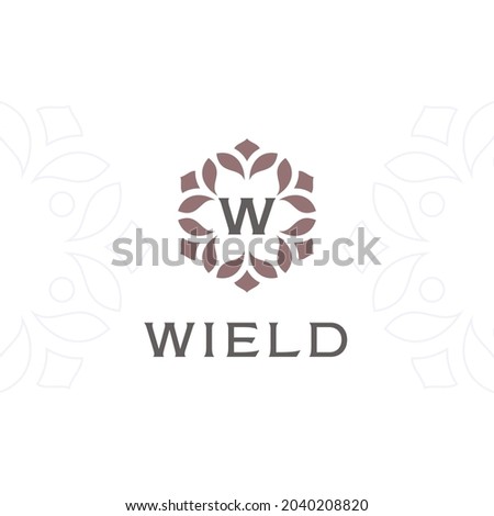 Premium monogram letter W initials logo. Universal symbol icon design. Luxury abc leaf logotype.