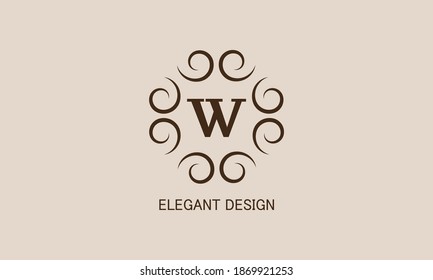 Premium-Monogramm mit dem Buchstaben W. Logo mit dem ersten. Universelles Symbol Symbol, Vektordesign.