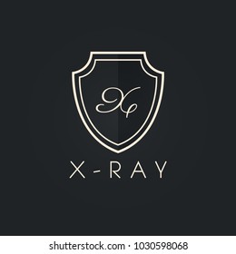 Premium monogram letter X initials ornate signature logotype. Elegant crest logo icon vector design. Luxury shield sign Logo template
