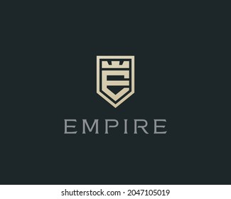 Premium Monogram Shield Letter E Initials Stock Vector (Royalty Free ...