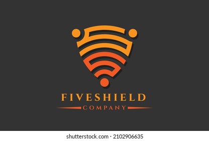 Premium monogram shield letter S S or 5 S initials logo. Elegant shield vector logo design. usable logo for technology, cyber security,application, web icon,
