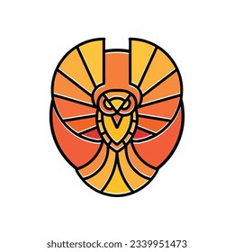 Premium Monoline Colorful Owl Bird Vector Graphic Design illustration Vintage style Emblem Symbol and Icon