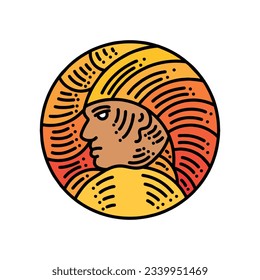 Premium Monoline Colorful Tribe Vector Graphic Design illustration Vintage style Emblem Symbol and Icon