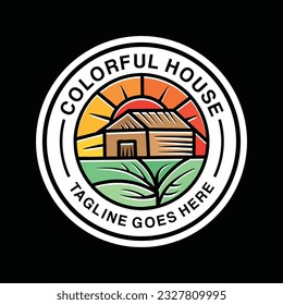 Premium Monoline House Logo Design Emblem Vector illustration Architecture badge symbol icon