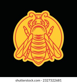 Premium Monoline insect Logo Design Emblem Vector illustration animal badge symbol icon