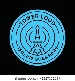 Premium Monoline Tower Logo Design Emblem Vector illustration Architecture badge symbol icon
