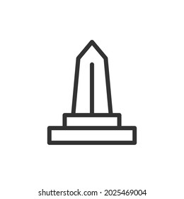 Premium monument line icon for app, web and UI. Vector stroke sign isolated on a white background. Outline icon of monument in trendy style.