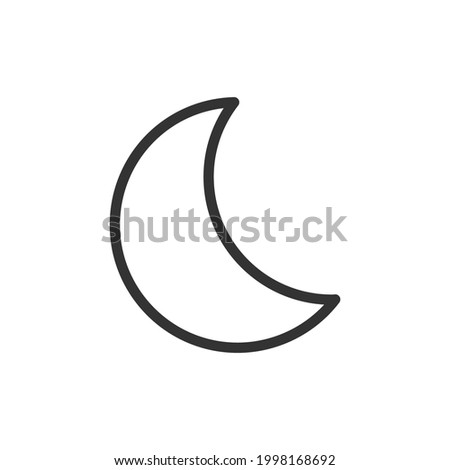 Premium moon line icon for app, web and UI. Vector stroke sign isolated on a white background. Outline icon of moon in trendy style.
