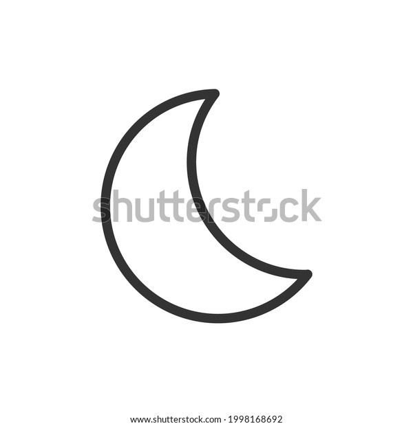 Premium moon line icon for app, web and UI. Vector\
stroke sign isolated on a white background. Outline icon of moon in\
trendy style.