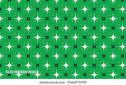 Premium Moroccan Tiles Pattern Design with
on White and Green Colour Background