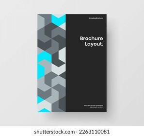 Premium mosaic pattern company identity concept. Clean cover design vector template.