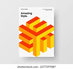 Premium mosaic pattern company identity illustration. Colorful corporate brochure vector design layout.