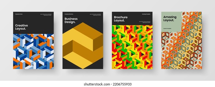 Composición del concepto de cobertura corporativa de diseño de mosaico premium. Colección de plantillas vectoriales de diseño de página principal moderna.