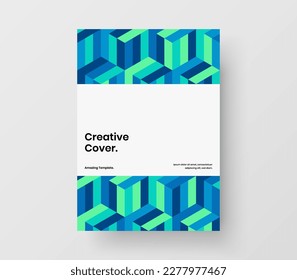 Concepto de portada de mosaico premium. Plantilla vectorial de diseño de portada moderna.