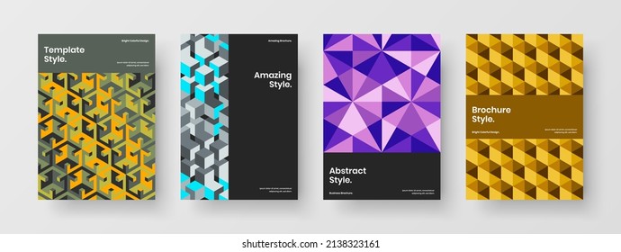 Conjunto de concepto de postal de azulejos mosaicos de primera calidad. Increíble colección de diseño vectorial de diseño de volante A4.