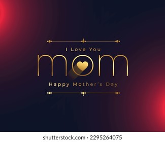 premium mothers day wishes background with love you mom message vector