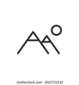 Premium Mountain Line Icon für App, Web und UI. Vektorgrafik-Schlagzeichen einzeln auf weißem Hintergrund. Das Symbol des Berges im trendigen Stil.