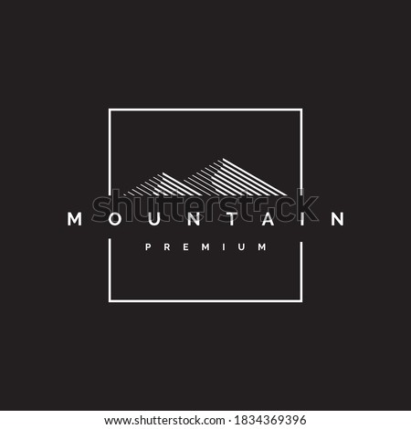 Premium mountain logo design illustration vector template