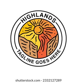 Premium Mountain Vector Graphic Design Illustration Vintage Stil Hochglanzsymbol und Symbol