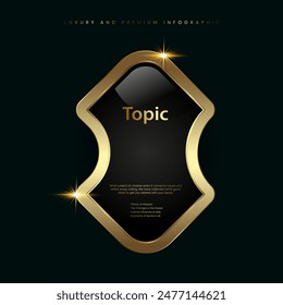 A premium multipurpose button vector with luxury stoked in Vector template, and shiny gold option and Premium button on a dark background vector, illustration