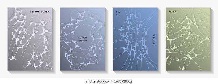 Premium music party flyers. Marble waves rete textures. Colorful title page vector templates. Disco party posters and banners fluid wavy graphic design.