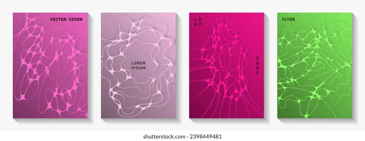 Premium music party flyers. Overlaying curve lines ripple textures. Creative cover vector layouts. Disco party posters and banners fluid wavy graphic design.