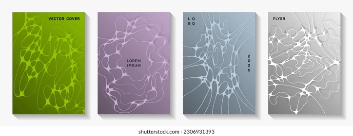 Premium music party posters. Mobile waves blend backgrounds. Trendy title page vector layouts. Disco party posters and banners fluid wavy graphic design.