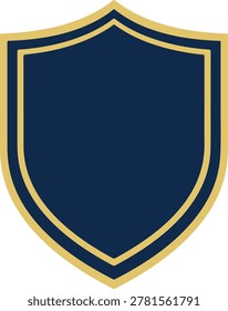 Premium Navy Blue and Gold Shield Badge Template for Logo and Crest, 