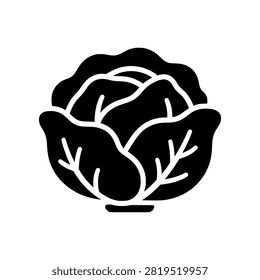 Premium Neo Minimal Cabbage icon featuring layered leafy details in a geometric style. Perfect for healthy food branding, grocery stores, organic farms