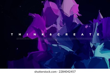 Premium neon light dark abstract colorful paint background with vibrant colors and flowing graphic elements. Modern luxury wallpaper for poster, banner, website, flyer, presentation etc. Vector EPS