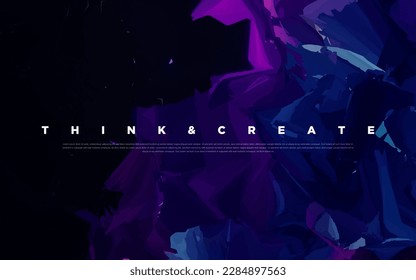Premium neon light dark abstract colorful paint background with vibrant colors and flowing graphic elements. Modern luxury wallpaper for poster, banner, website, flyer, presentation etc. Vector EPS