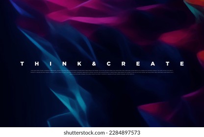 Premium neon light dark abstract colorful paint background with vibrant colors and flowing graphic elements. Modern luxury wallpaper for poster, banner, website, flyer, presentation etc. Vector EPS