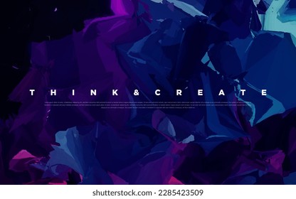 Premium neon light dark abstract colorful paint background with vibrant colors and flowing graphic elements. Modern luxury wallpaper for poster, banner, website, flyer, presentation etc. Vector EPS