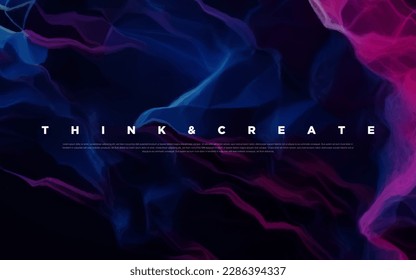 Premium neon light dark abstract colorful paint background with vibrant colors and flowing graphic elements. Modern luxury wallpaper for poster, banner, website, flyer, presentation etc. Vector EPS