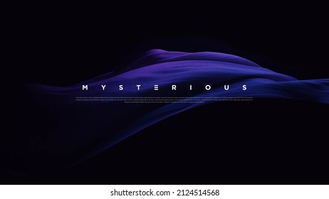 Premium neon light dark background with sophisticated colored fabric and flowing graphic elements. Mystic shadow wallpaper for poster, banner, website, flyer, presentation etc. Vector illustration EPS