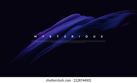 Premium neon light dark background with sophisticated colored fabric and flowing graphic elements. Mystic shadow wallpaper for poster, banner, website, flyer, presentation etc. Vector illustration EPS