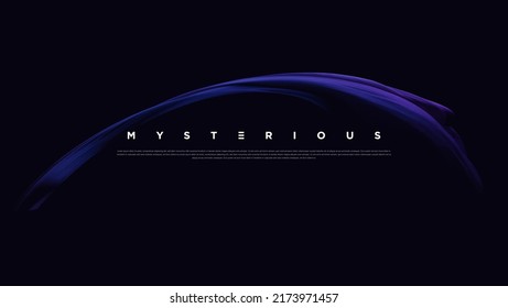 Premium neon light dark background with sophisticated colored fabric and flowing graphic elements. Mystic shadow wallpaper for poster, banner, website, flyer, presentation etc. Vector illustration EPS