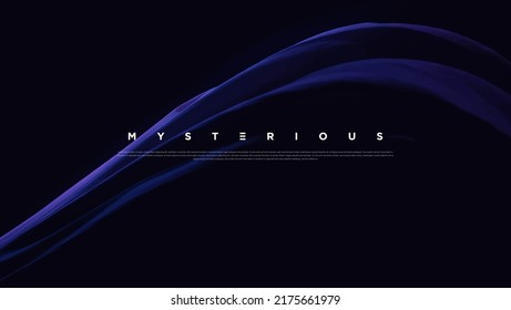 Premium neon light dark background with sophisticated colored fabric and flowing graphic elements. Mystic shadow wallpaper for poster, banner, website, flyer, presentation etc. Vector illustration EPS