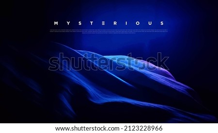 Premium neon light dark background with sophisticated colored fabric and flowing graphic elements. Mystic shadow wallpaper for poster, banner, website, flyer, presentation etc. Vector illustration EPS