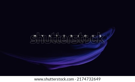 Premium neon light dark background with sophisticated colored fabric and flowing graphic elements. Mystic shadow wallpaper for poster, banner, website, flyer, presentation etc. Vector illustration EPS