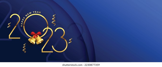 premium new year 2023 festival season banner with confetti vector 