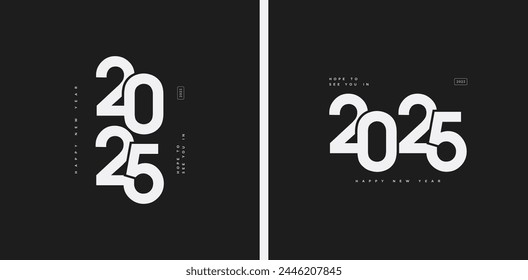 premium new year 2025 vector design with luxury numbers. Premium design to welcome the 2025 happy new year celebration.